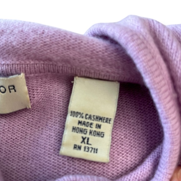 Lord & Taylor Two Ply Cashmere Lilac Purple Full Zip Hoodie Sweater Sweatshirt - Picture 5 of 6